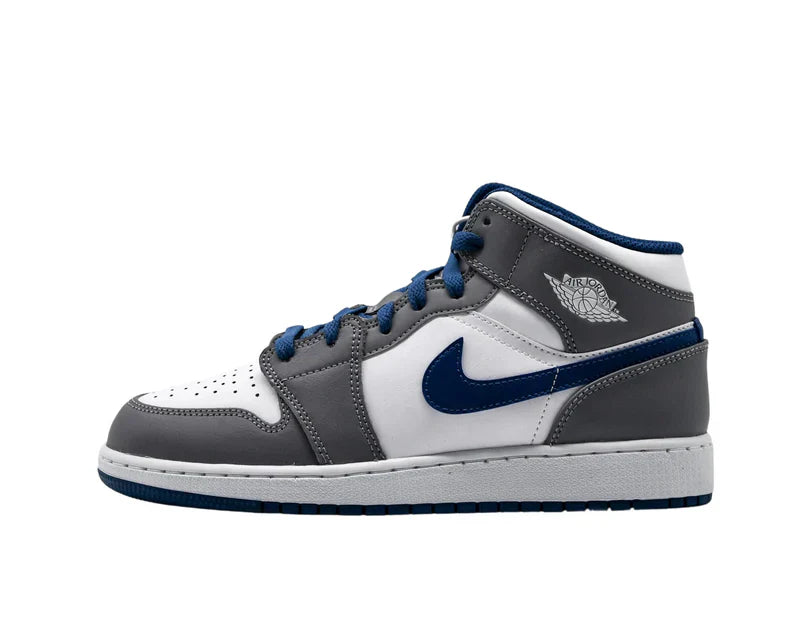 Air Jordan 1 Mid True Blue Cement (GS)