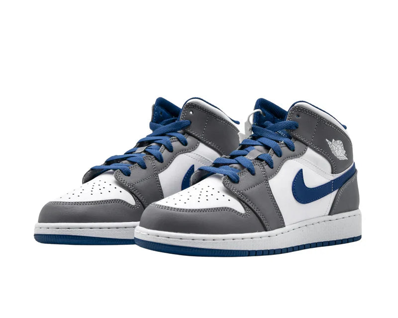 Air Jordan 1 Mid True Blue Cement (GS)