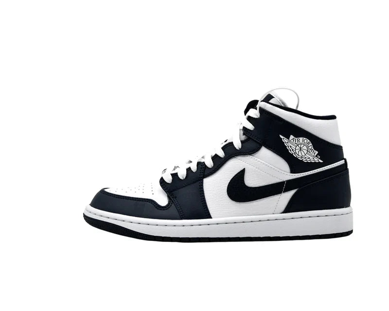 Air Jordan 1 Mid White Metallic Gold Obsidian
